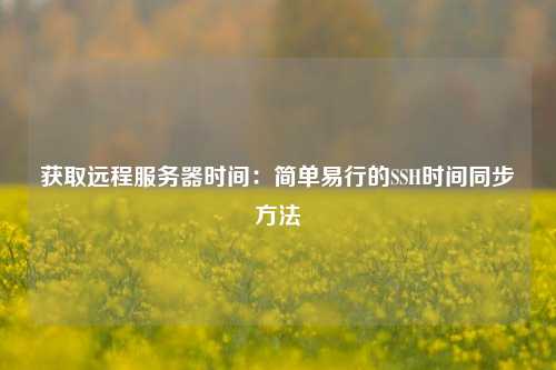 獲取遠(yuǎn)程服務(wù)器時間：簡單易行的SSH時間同步方法